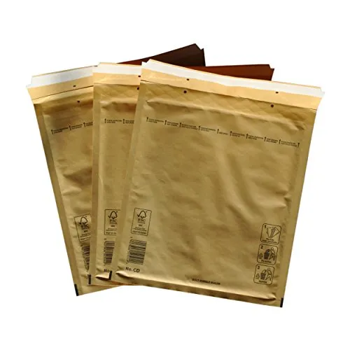 PeakPack 100x Premium Luftpolster Versandtaschen Braun Gold Typ CD