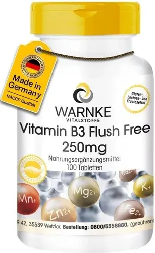 VITAMIN B3 FLUSH Free 250 mg Tabletten 100 St.