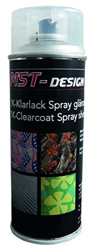 MST-Design Klarlack Spray 1K I glänzend I Autolack Sprühdose 400 ml I Lack Versiegelung I farblos - transparent I Finish