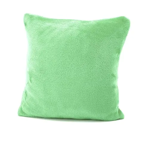 heimtexland ® Flanell Kuschel Kissen Super Soft Dekokissen Plüsch Typ380 Kissenhülle Apfelgruen 40x40 cm