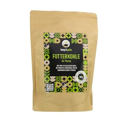 Futterkohle für Pferde 500g – 100% pflanzlich | keep it grün