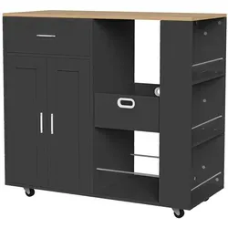 Parafta Home Servierwagen Schwarz – Praktischer Küchenwagen für Esszimmer