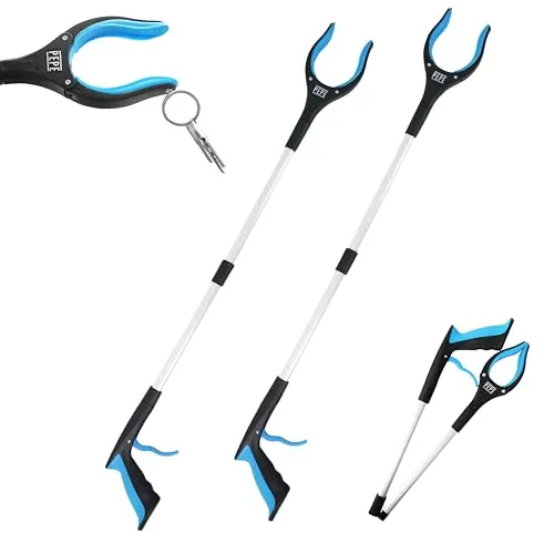PEPE Mobility Greifzange für Senioren klappbar 83 cm, Müllzange | 2 Stück, Mit Magnet für Schlüssel und Münzen, Greifer zum Aufheben ohne Bücken, Um 360° drehbarer Greifarm