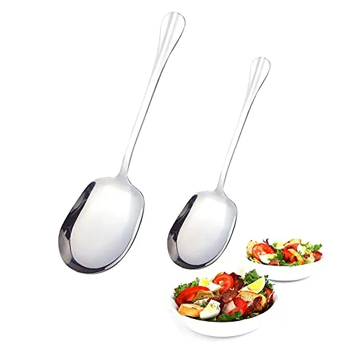Servierlöffel aus Edelstahl,2 Stück großer löffel servierlöffel,Vorlegelöffel mit Langen Griffen,Buffet Esslöffel für Restaurant,Haushaltsgeschirr(25cm, 20,8cm)