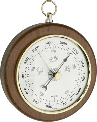 TFA Dostmann TFA 29.4002 Barometer aus massiver Eiche - Elegantes analoges Barometer aus massiver Eiche, ideal für präzise Wettervorhersagen in Ihrem Zuhause.