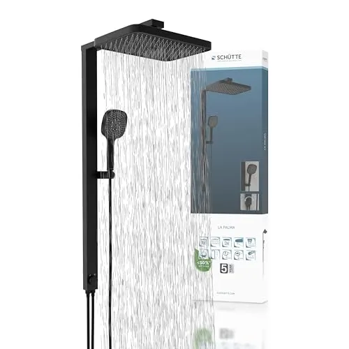 SCHÜTTE LA PALMA Duschsystem mit Regendusche in schwarz von Schütte
