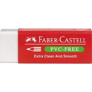FABER-CASTELL Radiergummi PVC-FREE weiß - Weicher, umweltfreundlicher Radierer, ideal für sauberes und schmierfreies Radieren