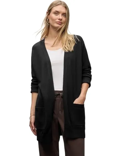 Street One Damen 2515344 Offener Cosy Cardigan, Black, 36