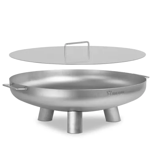 BBQ-Toro Edelstahl Feuerschale Ø 70 cm mit Deckel - Grills | Vielseitige Feuerstelle aus robustem Edelstahl, ideal zum Grillen und für gemütliche Abende im Garten. Mit sicherem Stand und praktischem Deckel gegen Funkenflug.