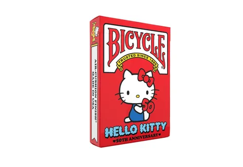 Cartamundi Spiel Bicycle® Kartendeck - Hello Kitty 50th Anniversary, Kartenspiel, mit einzigartigem Air-Cushion®-Finish