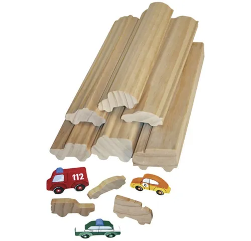 EDUPLAY Experimentierkasten Profilholz Fahrzeuge, 6 Stangen - Experimentierkästen für kreatives Spielen, fördert die motorischen Fähigkeiten und die Kreativität von Kindern ab 3 Jahren.
