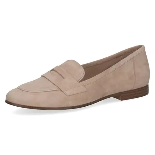 CAPRICE Damen Slipper aus Leder - Beige (BEIGE Suede) 39 - Elegante Damen Slipper mit innovativer MEMOTION Technologie für optimalen Komfort. Ideal für warme Tage dank absatzloser Konstruktion. Praktisch und stilvoll – Ihr neues Lieblingsstück für jeden Anlass!