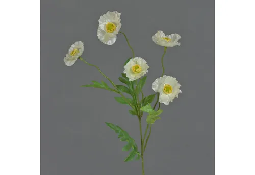 Kunstzweig Kunstblume Mohnblume Keira, weiß, 65cm, Ø 5cm Mohnblume, artplants, Höhe 65.0 cm