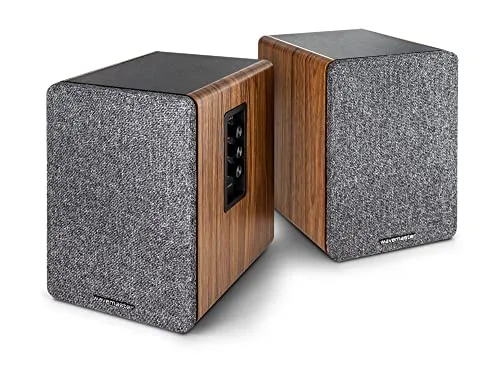 Wavemaster BASE Regal-Lautsprecher 2.0 - Regallautsprecher mit 30 W Leistung, Bluetooth für kabelloses Streaming und praktischen Kopfhörerausgang – ideal für Musikliebhaber!