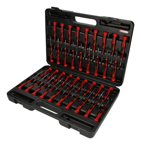 KS Tools 500.7150 Schraubendreher-Set - Schraubendreher-Set mit ergonomischem 2-Komponentengriff, brünierter Spitze und gehärteter Klinge aus Chrom Vanadium, ideal für präzise Arbeiten und sicher gegen Elektrostatik, im stabilen Kunststoffkoffer
