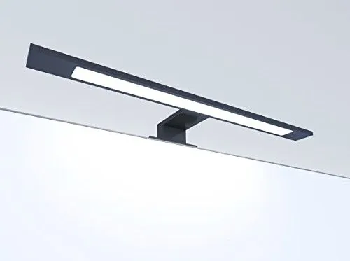 kalb LED Spiegelleuchte 450mm - Elegante Badleuchte in Schwarz - Spiegelleuchten für Badezimmer mit modernem, minimalistischen Design. Vielseitig einsetzbar - Wand-, Spiegel- oder Aufbaumontage. Starke Lichtausbeute mit 700 Lumen, ideal für jeden Raum.