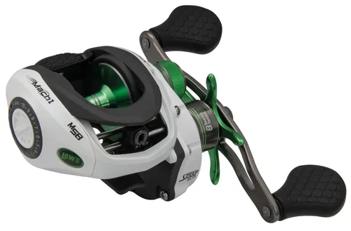 Lews Baitcaster Multirolle Mach 1 SLP Linkshand - Angelrolle für Süßwasserfischen, mit 7+1 Kugellagern und einer Übersetzung von 7.5:1, ideal für Flussbarsch, Zander und Hecht, nur 207g leicht.