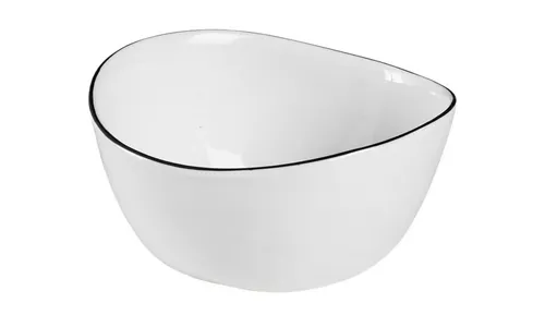Broste Copenhagen Schale Broste Copenhagen Salt Schüssel Porzellan White w/Black Rim, Porzellan
