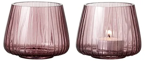 Bitz Teelicht Kusintha Glas pink in pink von Bitz