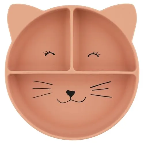 Trixie Silicone Plate with Compartments and Suction Cup in pink von Trixie