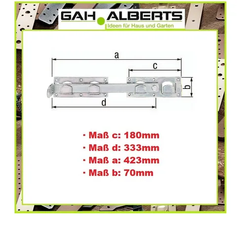GAH Doppeltorüberwurf links / rechts verwendbar 423x70x180x333mm verz.dickschich