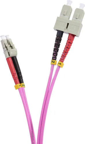 TPFNet LWL Patchkabel, 50/125µm, OM4-Faser, Duplex SC/LC, violett, 20m