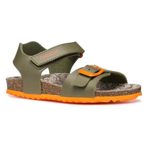 GEOX Sandalen GHITA, Glattleder, Grün, Kinder - Wanderschuhe mit atmungsaktiver RESPIRA™ Technologie für ein angenehmes Fußklima. Langlebig und komfortabel, ideal für aktive Kinder.