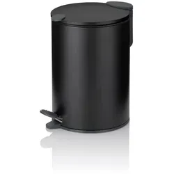 KELA Kosmetikkorb 3 l MATS schwarz KL-23614 - Haushaltszubehör mit 3L Fassungsvermögen, leise schließendem Deckel und herausnehmbarem Inneneimer für einfache Handhabung und Pflege.