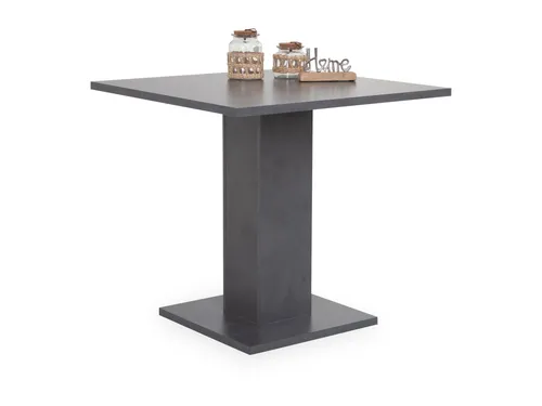 Mäusbacher Esstisch Tip Graphit 80 x 80 cm - Esstisch in Graphit, ideal für kleine Essbereiche. Hochwertige melaminharzbeschichtete Tischplatte mit stabilen Säulen-Gestell für Langlebigkeit und modernes Design.