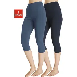 vivance active Caprileggings (2er-Pack) - Stretchhosen mit Gummibund, 3/4-Länge, ideal für Loungewear, elastisches Material für optimalen Tragekomfort, 1x jeans und 1x denim