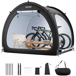 VEVOR Fahrradzelt Fahrradgarage für 4-5 Fahrräder - Wasserdichte Fahrradgarage mit belüftetem Fenster und hochwertigem Reißverschluss - idealer Schutz für Ihre Fahrräder.