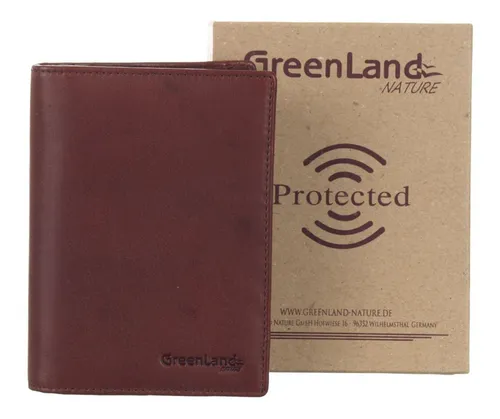 GreenLand Nature Etui Passport / Document Case, aus echtem Rindsleder mit RFID-Blocker Schutz