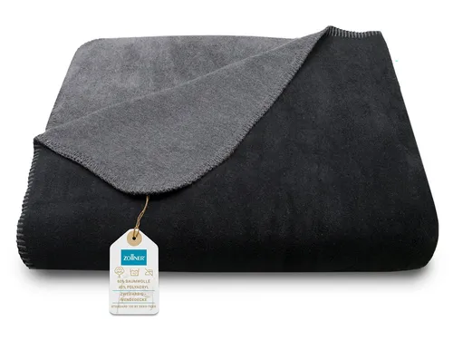 ZOLLNER Wohndecke 150 x 200 cm in schwarz von Zollner