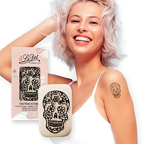 LaDot Temporäre Tattoos – Schädel und viele weitere Designs | Sicher einfach anzubringen und ein Spaß für Kinder und Erwachsene