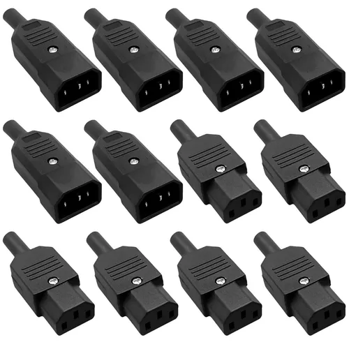 Paar IEC 320 C14 Stecker zu C13 Buchse Stromanschluss AC 250V Kaltgeräteste... 6