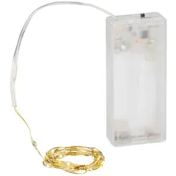 Coen Bakker Deco BV LED-Lichterkette Gold Wire, Batterie Draht gold 40 LED warmweiß 1,95m goldfarben 2.10 m