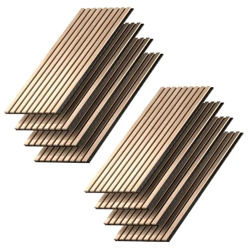 Vicco Akustikpaneel Wandpaneel Eiche, 8 Stück - Wand & Decke: Schallabsorbierendes Akustikpaneel aus hochwertiger Eiche für eine ruhige und stilvolle Wohnatmosphäre.