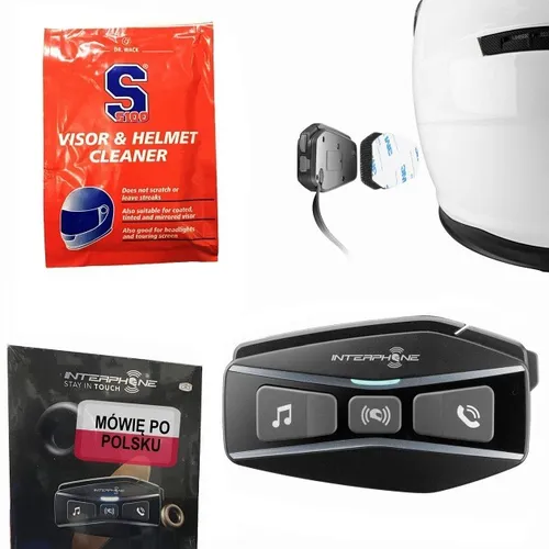 Interphone U-Com 16 Headset Einzelset - Motorrad-Headset mit Mesh 2.0 und Bluetooth® 5.0, ermöglicht Gruppenverbindungen mit bis zu 24 Geräten und bietet bis zu 15 Stunden Akkulaufzeit.