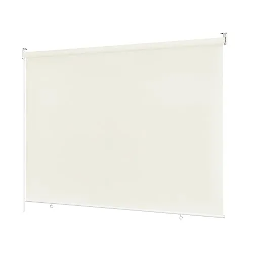 ventanara Seitenmarkise - 100% blickdicht und optimaler Sichtschutz - Seitenarm-Markisen, cremefarbene Polyester-Markise mit den Maßen 100 cm x 140 cm für effektiven Sichtschutz und Beschattung im Freien.