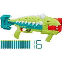 NERF DinoSquad Armorstrike Blaster - Spielzeugwaffen mit coolen Dinosaurier-Details im Ankylosaurus-Design, 8-Dart Rotationstrommel sorgt für actionreiche Abenteuer und schnelle Nachladeoption.