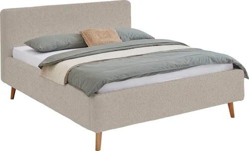 Meise Möbel Einzelbett Mattis - Skandinavisches Polsterbett mit gepolstertem Kopfteil für optimalen Schlafkomfort und gemütliches Entspannen im Schlafzimmer.