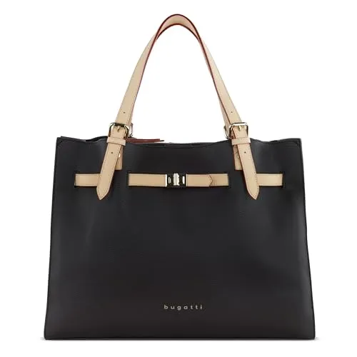 bugatti Ella Schultertasche für Damen - Großzügige Handtasche in Braun - Damen-Henkeltaschen mit viel Platz und mehreren Fächern, ideal für Alltag und Shopping. Der verstellbare Schulterriemen sorgt für optimalen Tragekomfort.