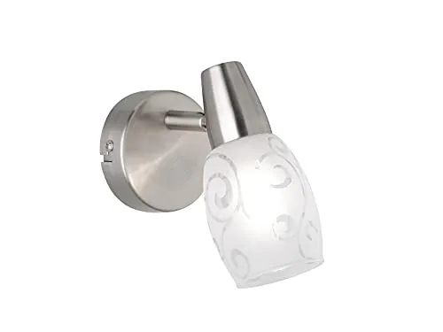 meineWunschleuchte 1-flammiger Wandstrahler mit schwenkbarem Spot & Glas Lampenschirm