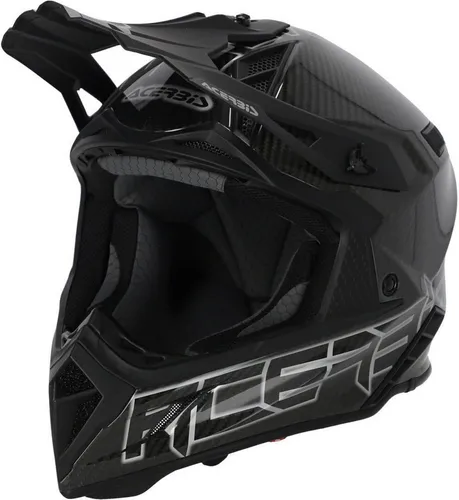 Acerbis Steel Carbon Motocrosshelm - Schwarz/Grau - L - Motorradhelm aus Kohlefaser mit komplettem Komfortsystem für optimalen Sitz und Stabilität. Leicht und hypoallergen, ideal für anspruchsvolle Fahrer.