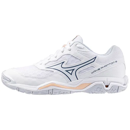 Mizuno WAVE PHANTOM 3 WOS Handballschuhe Damen Indoor X1GB2260 weiß, Schuhgröße:38.5 EU