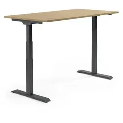 Produktbild Schreibtisch 2000x605-1255x800mm Platte Eiche hell Gestell sw