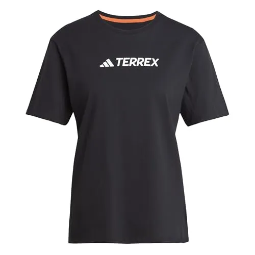 adidas Terrex Classic Logo T-shirt schwarz M - Outdoor & Funktionsshirts für Damen, aus 100% Baumwolle (30% recycelt) für höchsten Tragekomfort und umweltfreundlich.