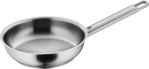 WMF Ultimate Servier- / Bratpfanne 24 cm - Pfanne aus Cromargan Edelstahl, unbeschichtet und hitzebeständig bis 250°C. Optimal für gleichmäßige Hitzeverteilung und bis zu 40% höherer Bräunungsgrad beim Braten. Spülmaschinen- und backofenfest.