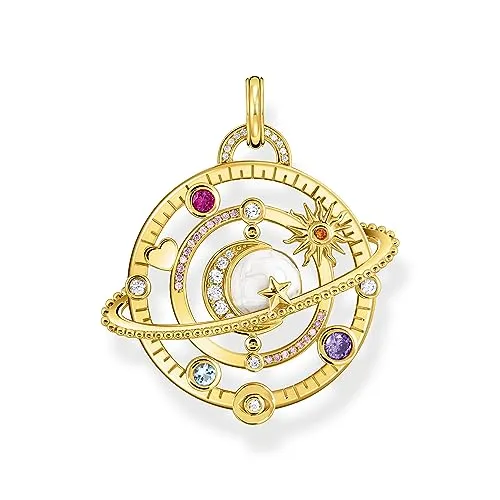 THOMAS SABO Damen Kettenanhänger mit Planetenring in gold von THOMAS SABO