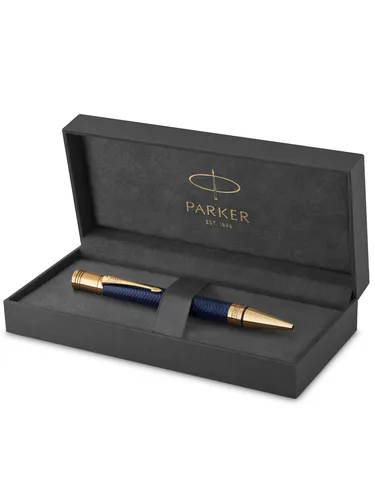 Parker Duofold Prestige Kugelschreiber in Blue Chevron | mittlere Schreibspitze | schwarze Tinte